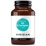 VIRIDIAN B kompleksas „High five“ + vitaminas C - 30 kapsulių