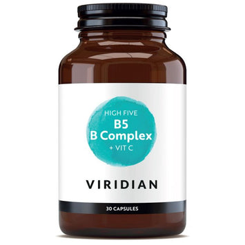 VIRIDIAN B kompleksas „High five“ + vitaminas C - 30 kapsulių
