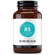 VIRIDIAN B kompleksas „High five“ + vitaminas C - 120 kapsulių