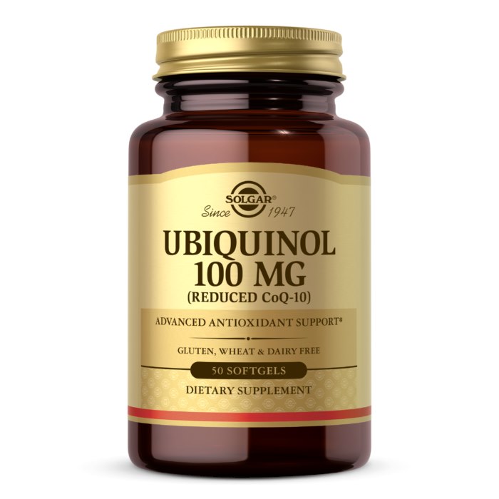 SOLGAR ubichinolis 100 mg - 50 kapsulių