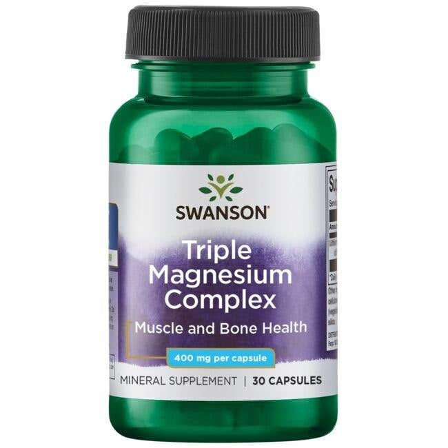 SWANSON trigubas magnio kompleksas 400 mg – 30 kapsulių