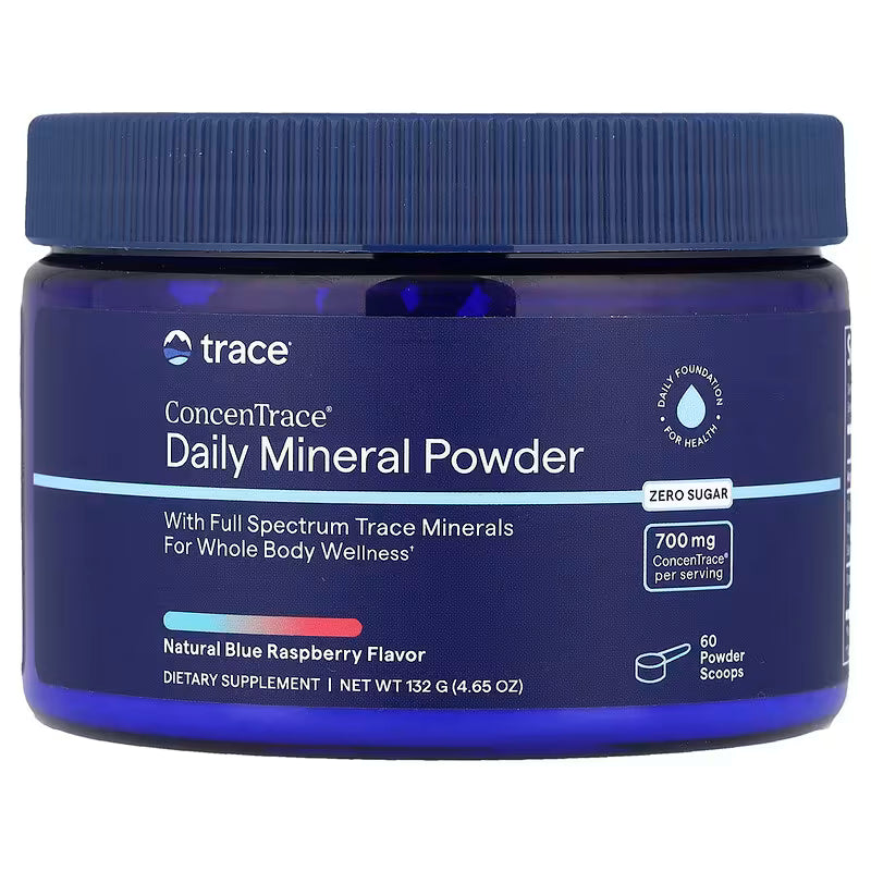 TRACE MINERALS kasdieniai mineralų milteliai, Natural Blue Raspberry skonio - 132 g