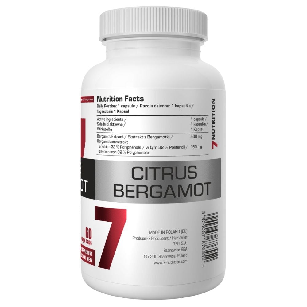 7NUTRITION bergamotė 500 mg - 60 kapsulių