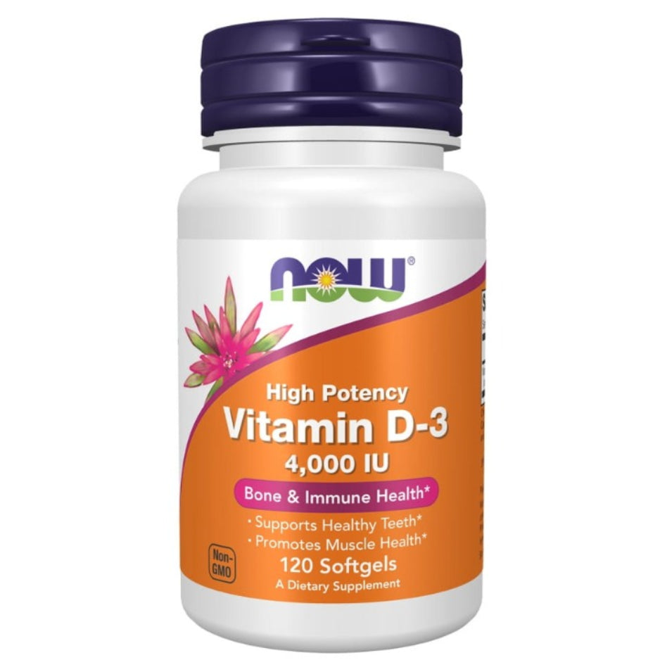 NOW FOODS vitaminas D3 4000 TV – 120 kapsulių