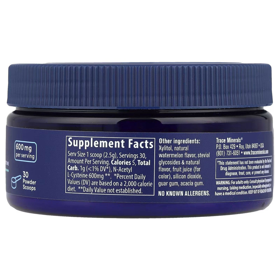 TRACE MINERALS NAC milteliai 600 mg - 75 g