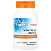 Doctor's Best vitaminas D3 50 mcg – 180 kapsulių