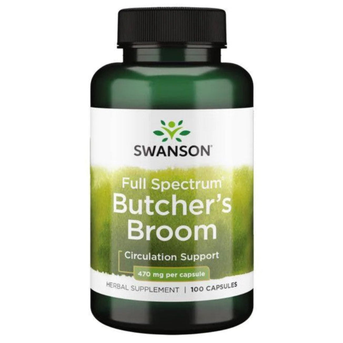 SWANSON Butcher's Broom (dygioji pelžiedė) 470 mg – 100 kapsulių