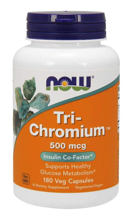 Produkto nuotrauka: NOW Foods Tri-Chromium, 500mcg - 180 kapsulių