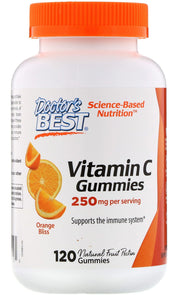 Doctor's Best vitamino C 250 mg, Orange Bliss – 120 guminukų