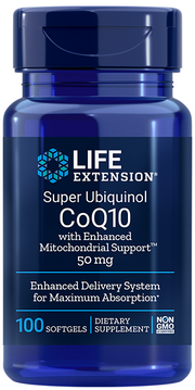 Life Extension Super Ubichinol CoQ10 su sustiprinta mitochondrijų parama, 50 mg - 100 kapsulių
