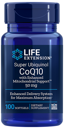 Life Extension Super Ubichinol CoQ10 su sustiprinta mitochondrijų parama, 50 mg - 100 kapsulių