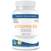 Nordic Naturals vitaminas D3, 1000 TV apelsinų skonio – 120 kapsulių