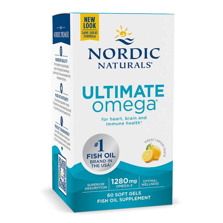 Nordic Naturals Ultimate Omega, 1280 mg citrinų skonio – 60 kapsulių