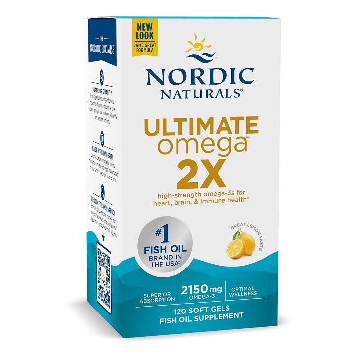 Nordic Naturals Ultimate Omega 2X, 2150 mg citrinų skonio – 120 kapsulių