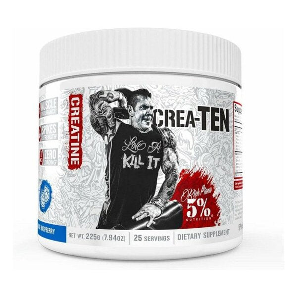 5% Nutrition maistinių medžiagų Crea - TEN – legendinė serija, mėlynių limonadas – 225 g