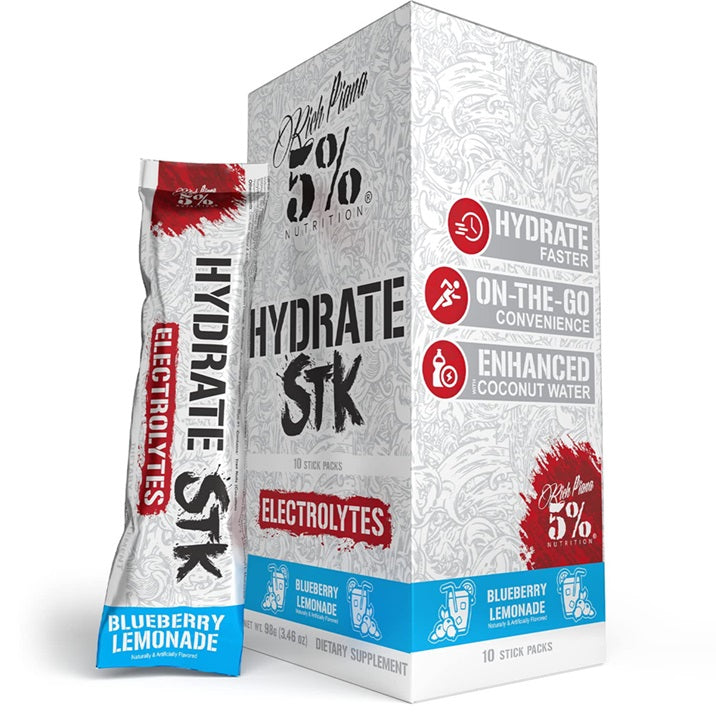 5% Nutrition Nutrition Hydrate – legendinės serijos lazdelių pakuotės, mėlynių limonadas – 10 x 9 g
