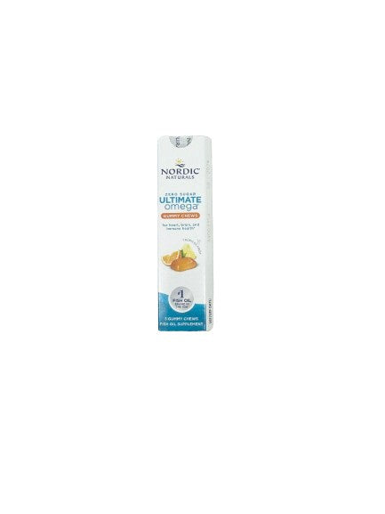 Nordic Naturals Ultimate Omega guminukai kramtukai, 1200 mg tropinių vaisių – 3 guminukai (1,5 porcijos)