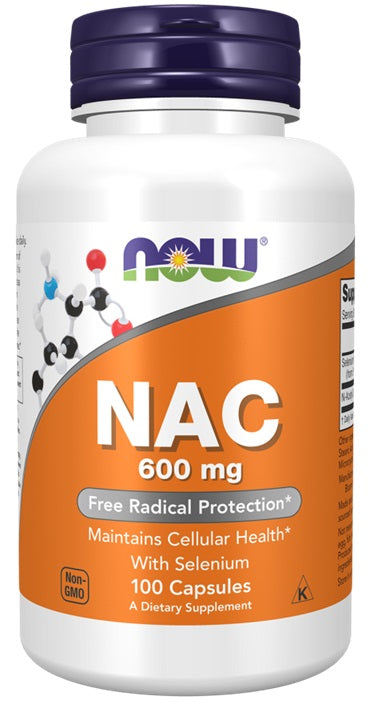 Produkto nuotrauka: NOW Foods NAC with Selenium, 600mg - 100 kapsulių
