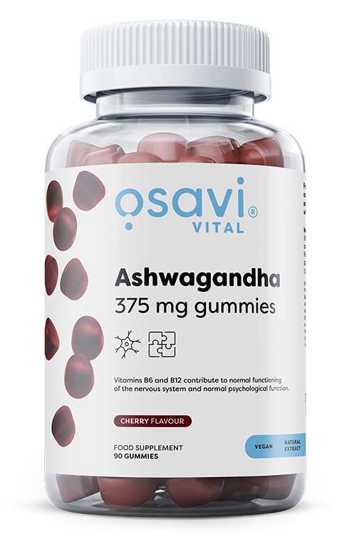 Produkto nuotrauka: Osavi Ashwagandha 375mg Gummies, vyšnia - 90 gummies