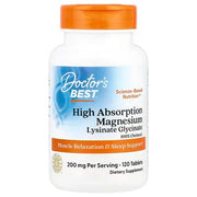 Doctor's Best didelės absorbcijos magnis, 200 mg – 120 tablečių