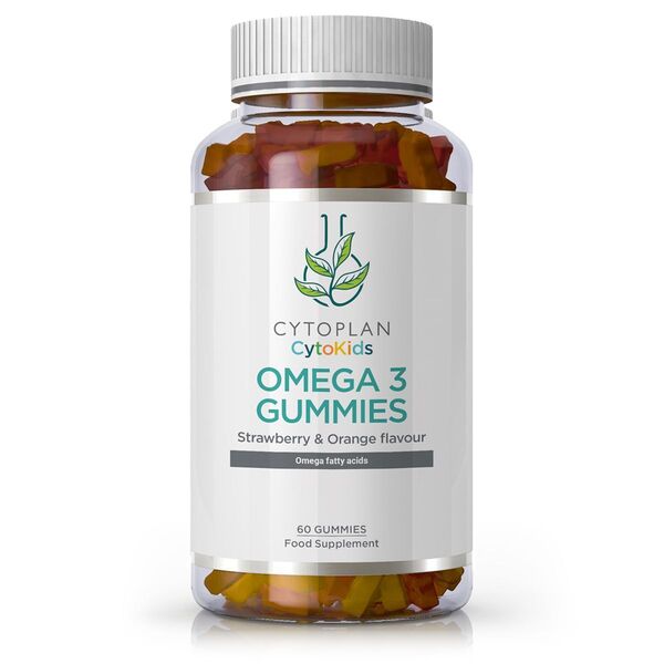 Cytoplan Kid's Omega 3 guminukai, braškių ir apelsinų skonio – 60 guminukų