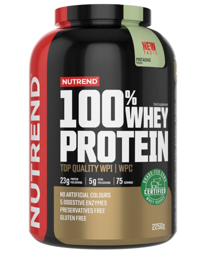 Nutrend 100% išrūgų baltymų milteliai, pistacijų – 2250 g