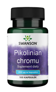 Swanson Pikolinian Chromu, 200 mcg – 100 kapsulių