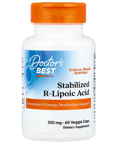 Doctor's Best stabilizuota R - lipoinė rūgštis, 100 mg – 60 kapsulių