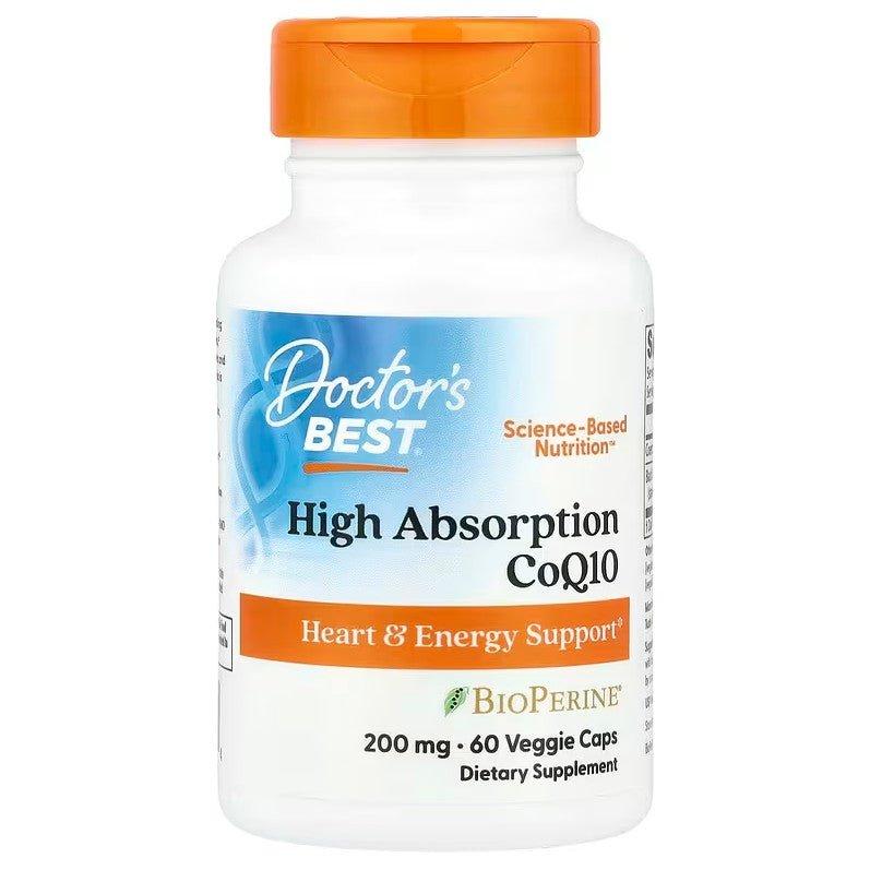 Doctor's Best didelės absorbcijos kofermentas Q10 su BioPerine, 200 mg – 60 kapsulių