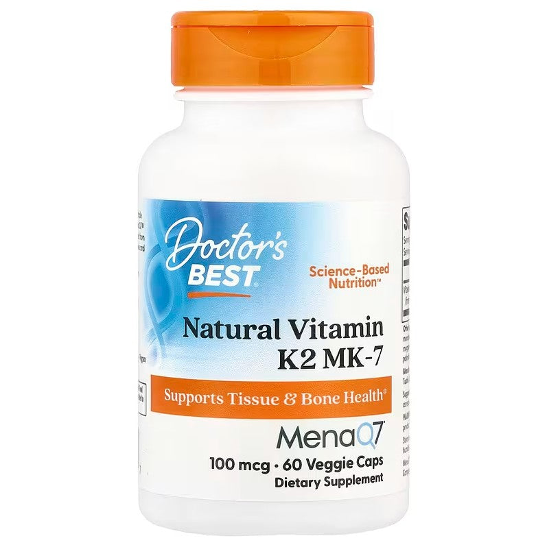 Doctor's Best natūralus vitaminas K2 MK7 su MenaQ7, 100 mcg – 60 kapsulių