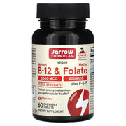 Jarrow Formulas metil B-12 5000 mcg ir metilfolatas 800 mcg, vyšnių skonio - 60 kramtomų tablečių