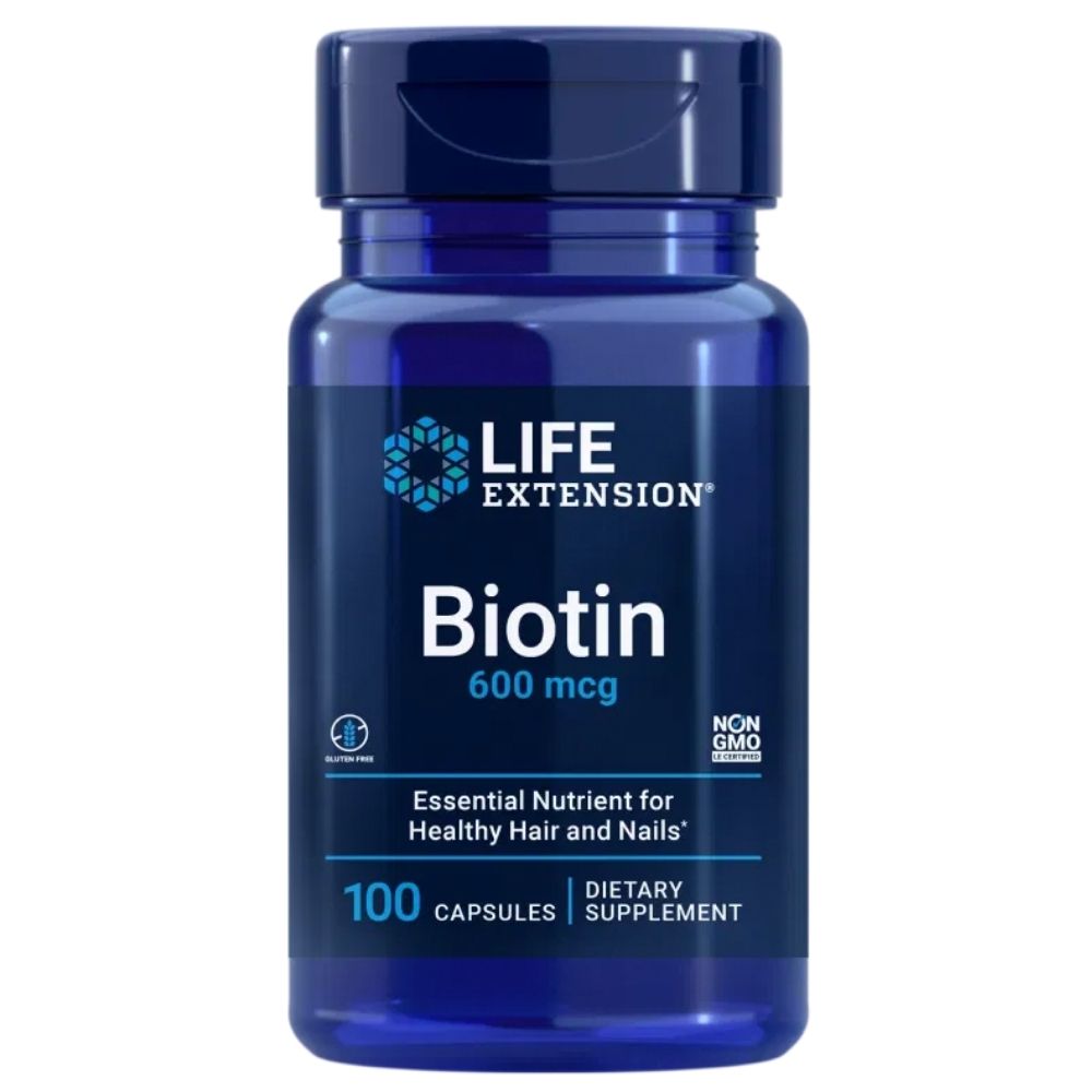 „Life Extension“ biotinas 600 mg - 100 kapsulių