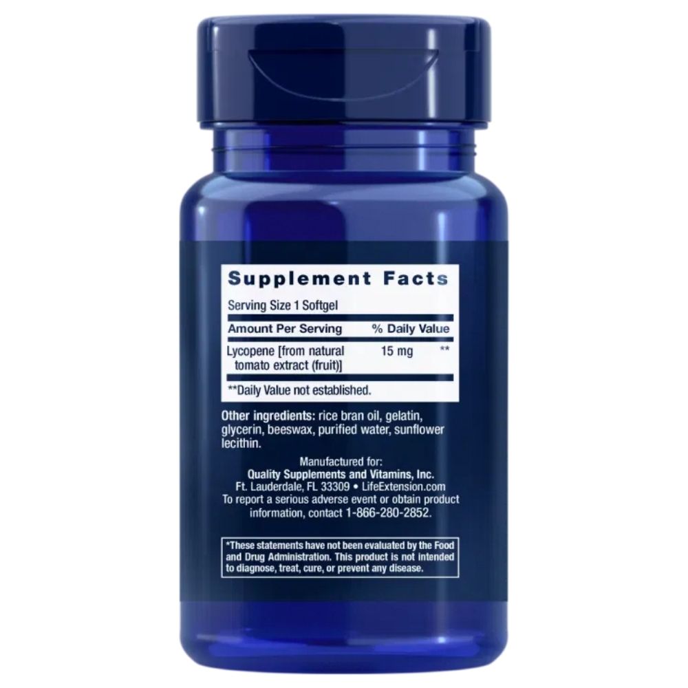 LIFE EXTENSION Mega Lycopene 15 mg – 90 kapsulių