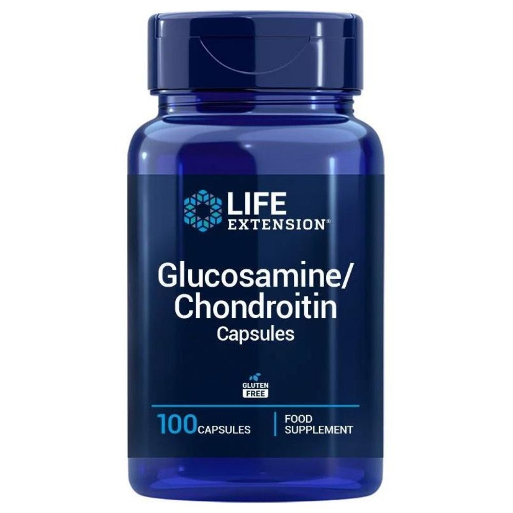 LIFE EXTENSION gliukozaminas ir chondroitinas – 100 kapsulių