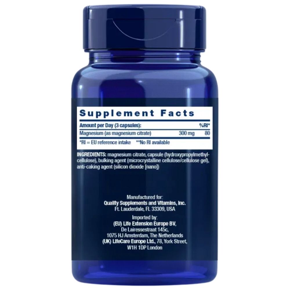 LIFE EXTENSION magnis (citratas) 100 mg - 100 kapsulių