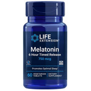 LIFE EXTENSION melatoninas, 6 val. veikimo laikas, 750 mcg – 60 tablečių