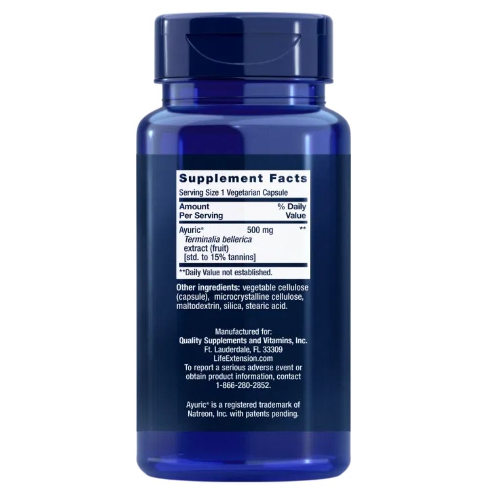 LIFE EXTENSION šlapimo rūgšties kontrolė 100 mg – 60 kapsulių