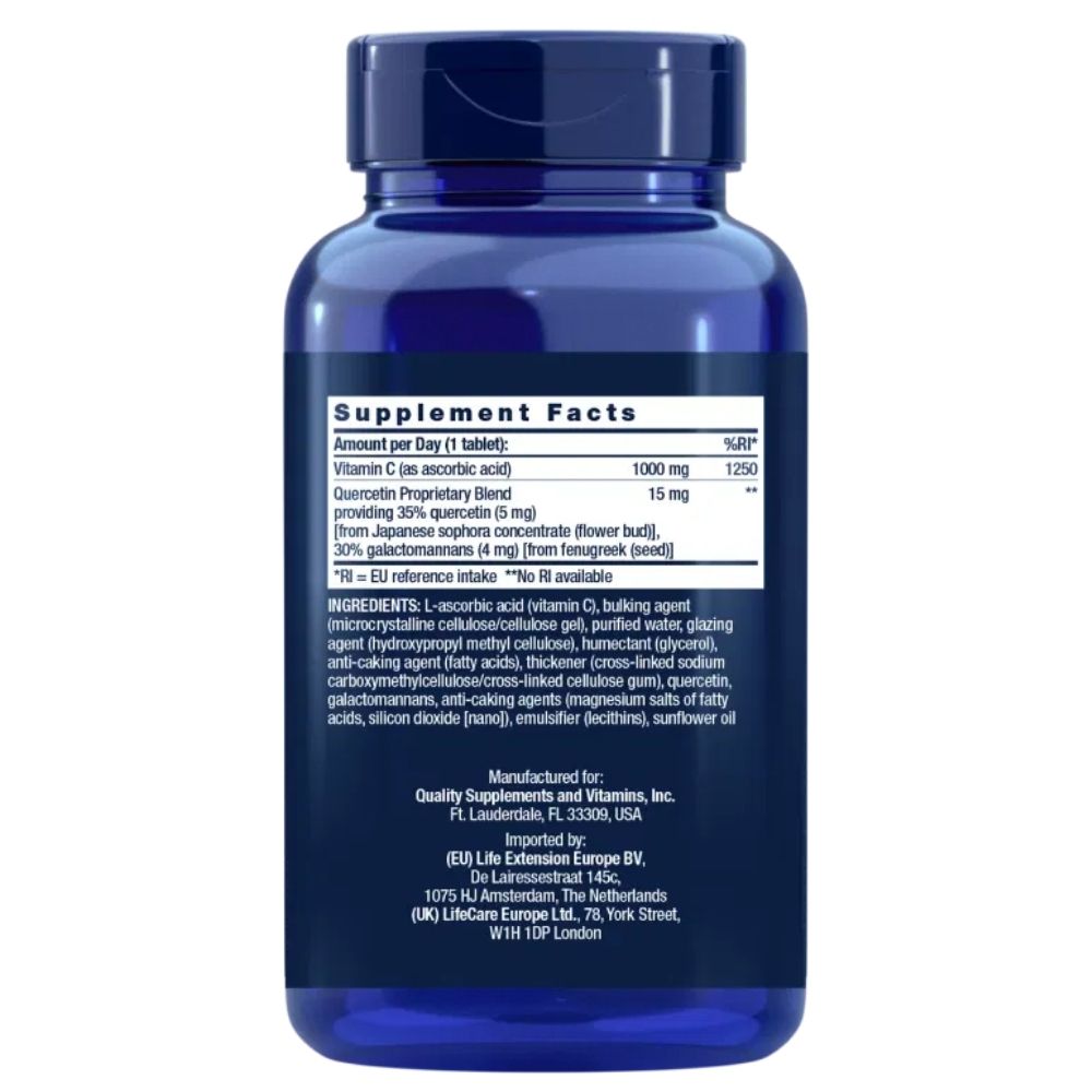 LIFE EXTENSION vitaminas C ir biokvercetino fitosoma - 250 tablečių
