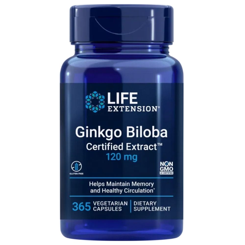 LIFE EXTENSION Ginkgo Biloba 120 mg - 365 kapsulės