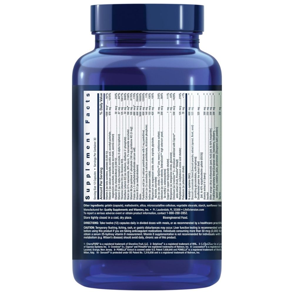 LIFE EXTENSION Mix™ vitaminų kompleksas, mineralai, daržovės ir vaisiai - 360 kapsulių