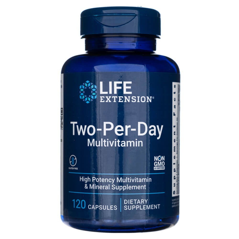 LIFE EXTENSION dvi kapsulės per dieną (multivitaminai) - 120 kapsulių