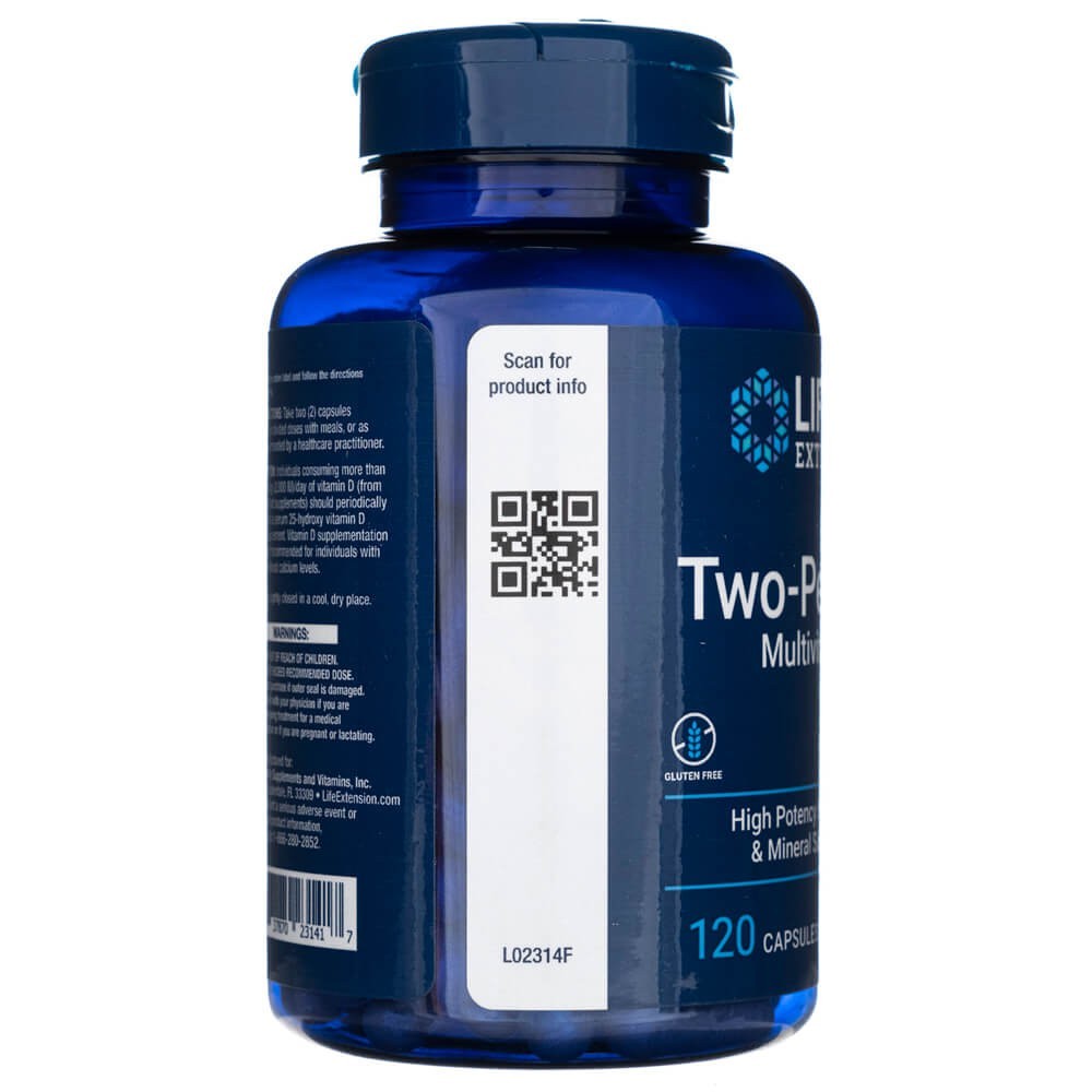 LIFE EXTENSION dvi kapsulės per dieną (multivitaminai) - 120 kapsulių