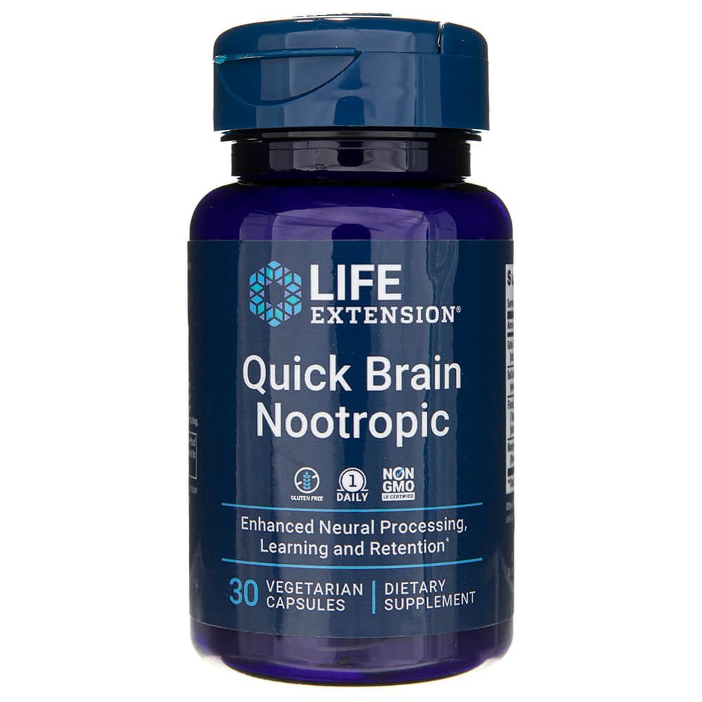 LIFE EXTENSION Quick Brain nootropikas – 30 kapsulių