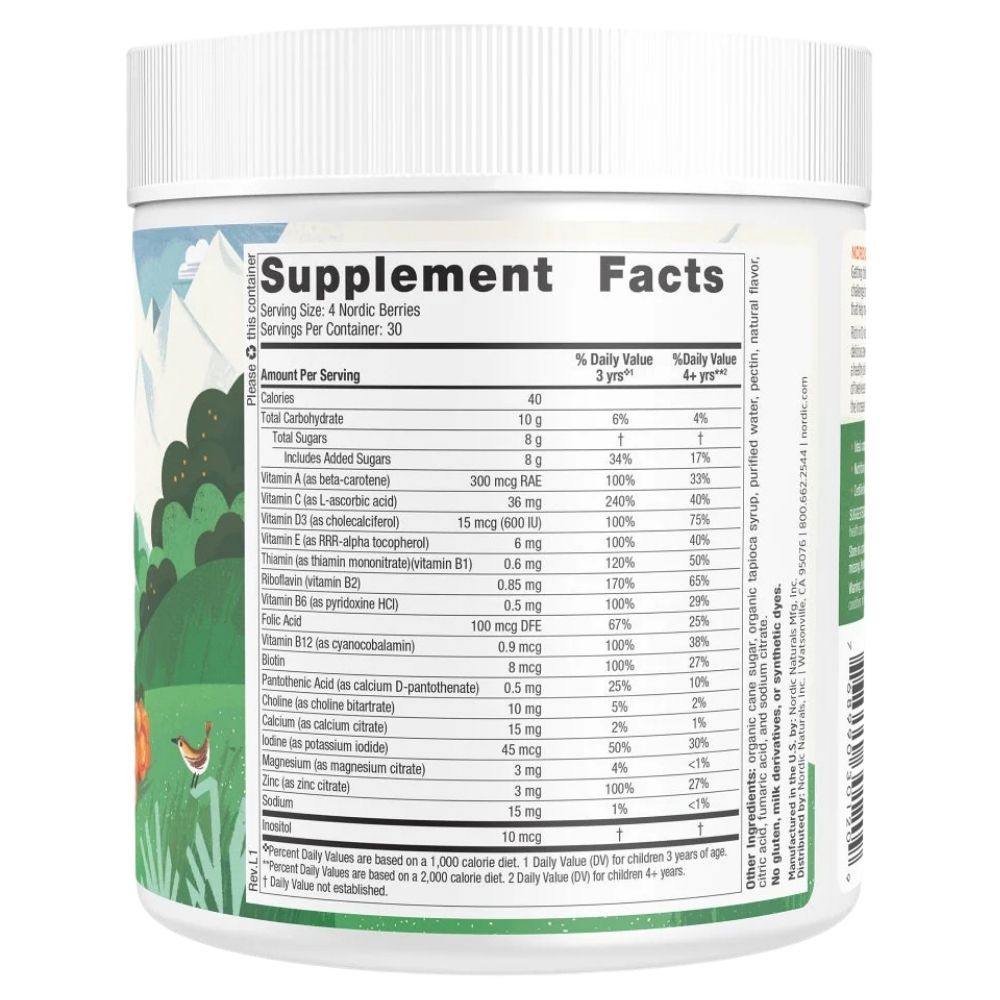 Nordic Naturals multivitaminų guminukai, apelsinų ir citrinų skonio – 120 vnt.