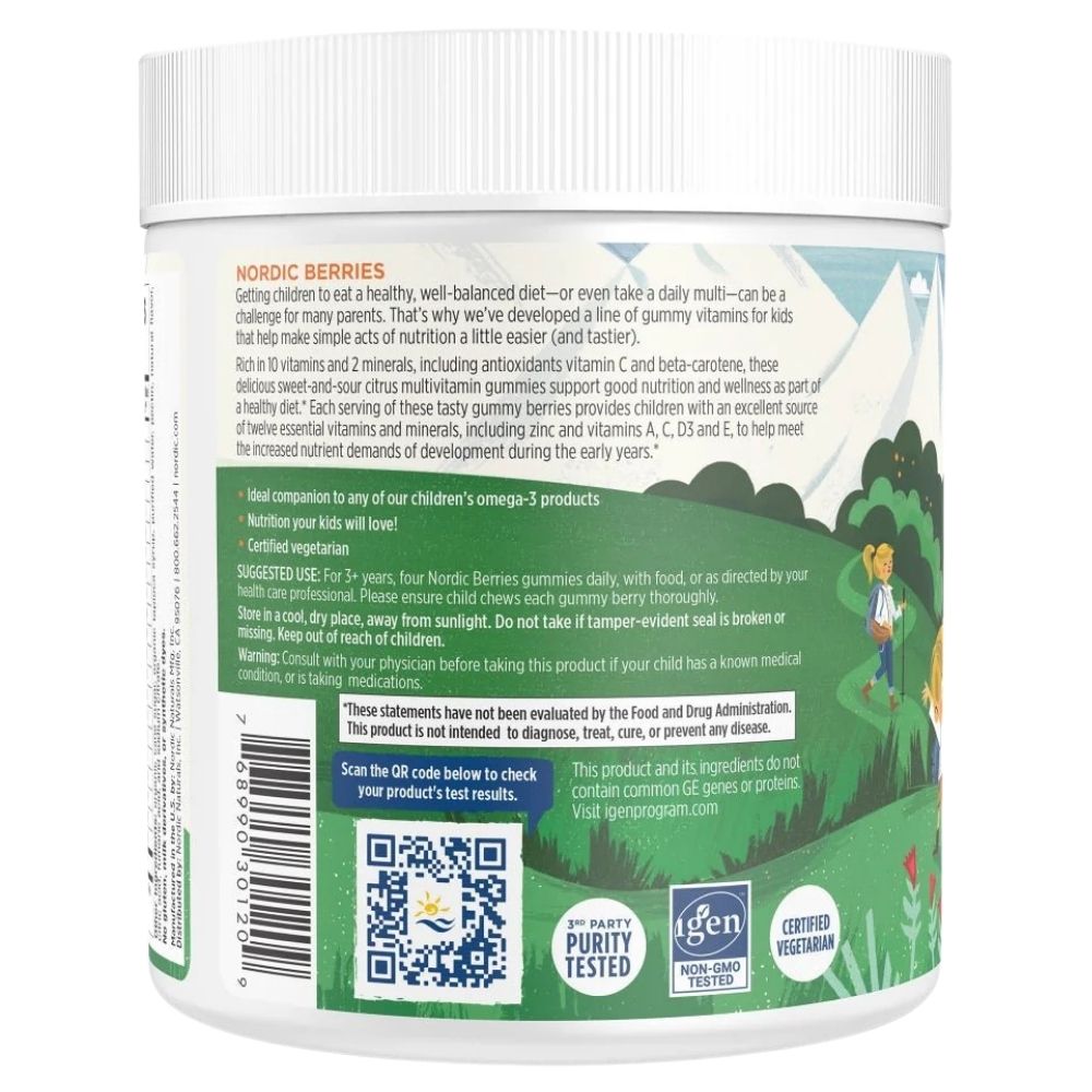 Nordic Naturals multivitaminų guminukai, apelsinų ir citrinų skonio – 120 vnt.