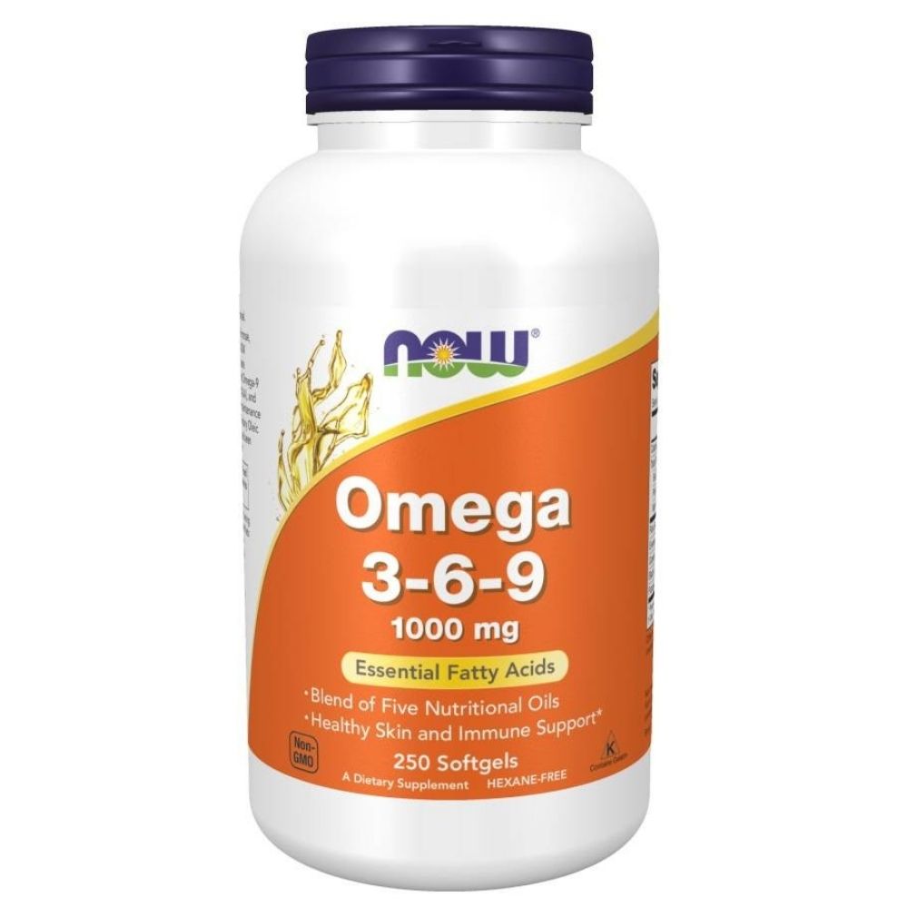 NOW FOODS Omega 3-6-9 1000 mg – 250 kapsulių