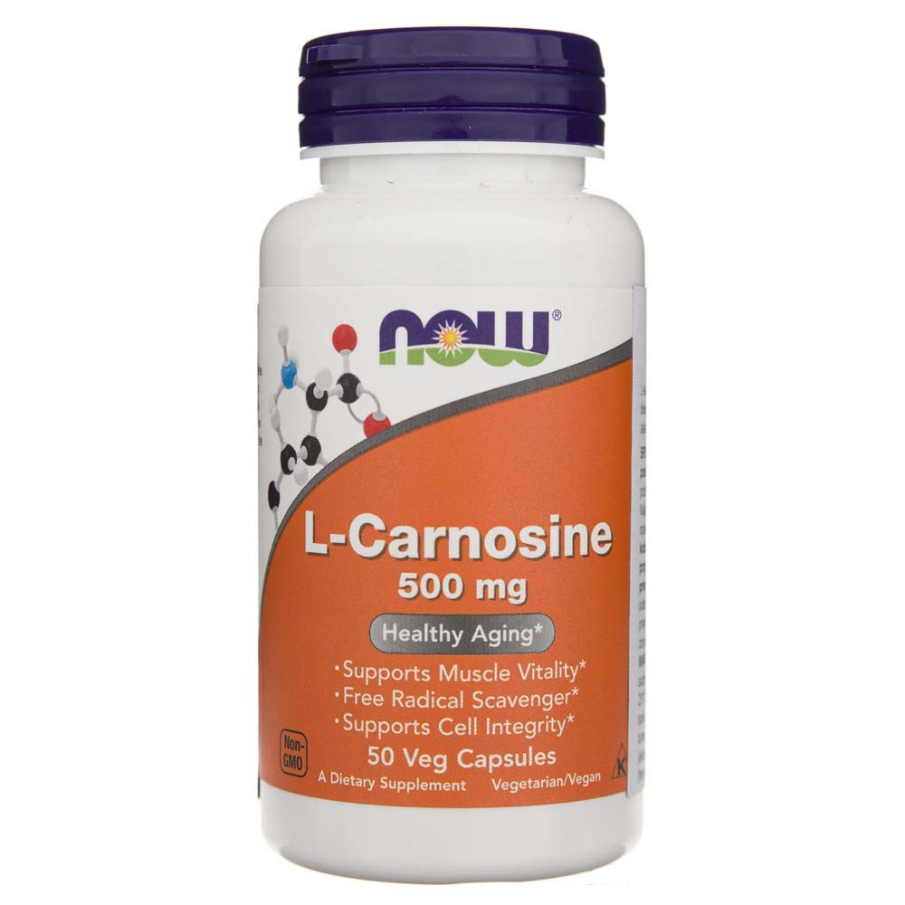 NOW FOODS L-karnozinas 500 mg – 50 kapsulių