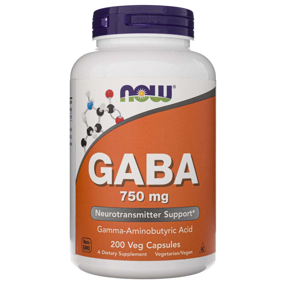 NOW FOODS GABA 750 mg – 200 kapsulių