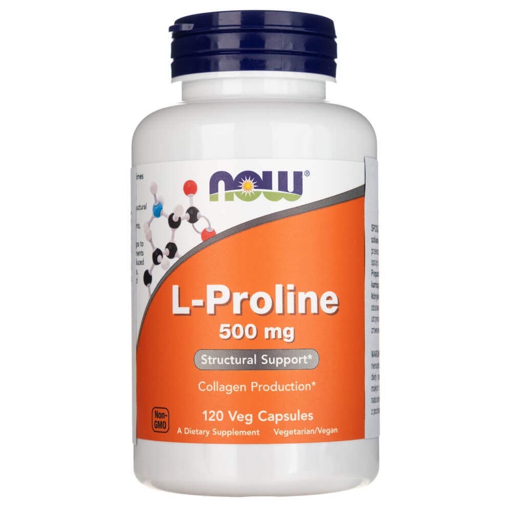 NOW FOODS L-prolinas 500 mg – 120 kapsulių