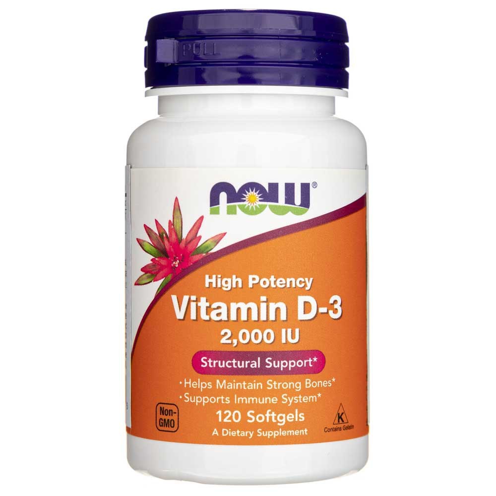 NOW FOODS vitaminas D3 2000 TV – 120 kapsulių